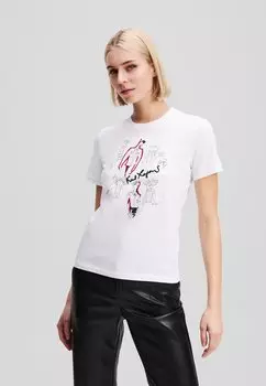 Рубашка с принтом SERIES KARL LAGERFELD, белый