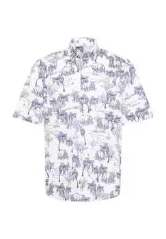 Рубашка с принтом современный крой Eterna, синий