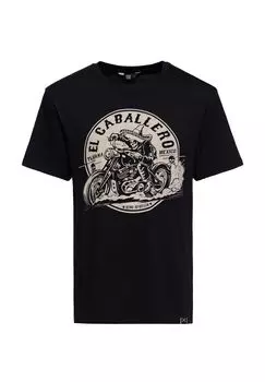 Рубашка с принтом спереди El Caballero KING KEROSIN, черный