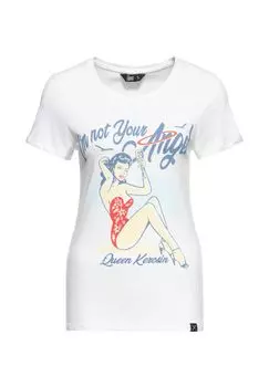 Рубашка с принтом спереди и винтажным дизайном I'm Not Your Angel Queen Kerosin, кремовый