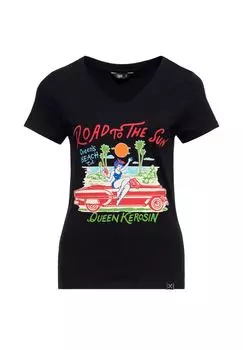 Рубашка с принтом спереди Road To The Sun Queen Kerosin, черный