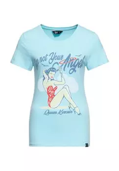 Рубашка с принтом спереди в винтажном дизайне I'm Not Your Angel Queen Kerosin, цвет Sky
