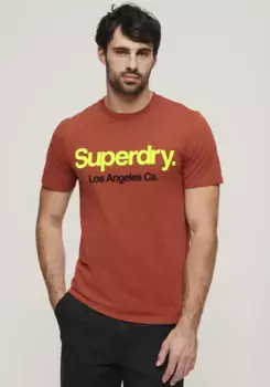 Рубашка с принтом Superdry "SD-CORE LOGO CLASSIC WASHED TEE", цвет Arizona Orange