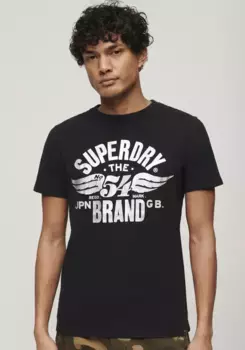 Рубашка с принтом Superdry "SD-REWORKED CLASSICS GRAPHIC TEE", черный