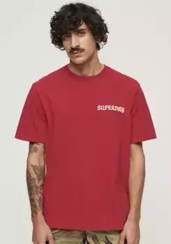 Рубашка с принтом Superdry "SD-TATTOO GRAPHIC LOOSE T SHIRT", цвет Soda Pop Red