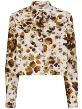 Рубашка с принтом тай-дай MSGM, бежевый