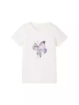 Рубашка с принтом TOM TAILOR из чистого хлопка, цвет Wool White