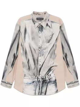 Рубашка с принтом trompe-l'oeil Y/Project, нейтральный цвет