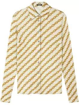 Рубашка с принтом Versace Chain Stripes, золотой
