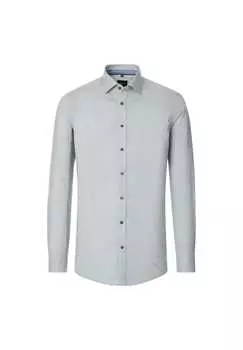 Рубашка с принтом в деловом стиле облегающая фигуру Venti, голубой