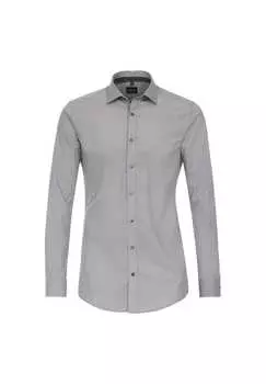 Рубашка с принтом в деловом стиле облегающая фигуру Venti, черный