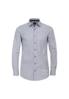 Рубашка с принтом в деловом стиле облегающая фигуру Venti, синий