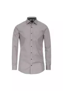 Рубашка с принтом в деловом стиле облегающая фигуру Venti, красный