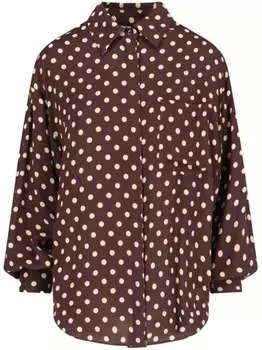 Рубашка с принтом в горошек ASPESI, коричневый