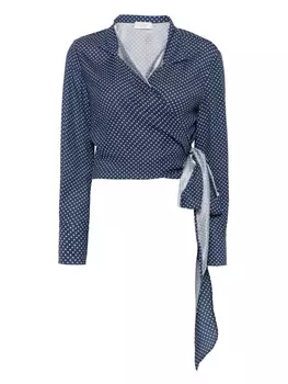 Рубашка с принтом в горошек Mazzarelli, синий