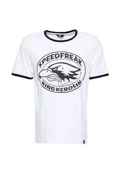 Рубашка с принтом в модном борцовском стиле Speedfreak KING KEROSIN, белый