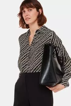 Рубашка с принтом в перекрестные полосы Whistles, черный