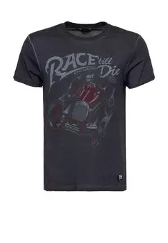 Рубашка с принтом в поношенном стиле Race Till Die KING KEROSIN, черный
