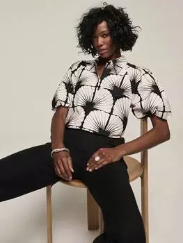 Рубашка с принтом в виде ракушки Mint Velvet, черный/разноцветный