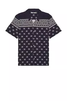 Рубашка с принтом в виде шарфа на коротких рукавах Neuw, indigo