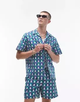 Рубашка с принтом зеленого цвета Lacoste