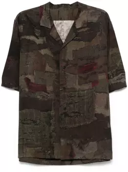 Рубашка с принтом Зигги Чена Ziggy Chen, коричневый