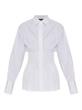 Рубашка с присборенной талией и застежкой на пуговицы rag & bone, белый