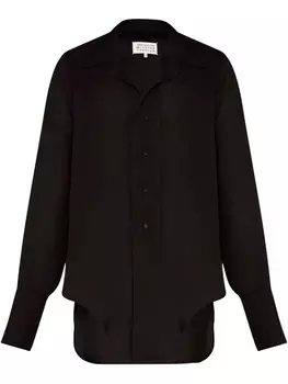 Рубашка с приспущенным подолом Maison Margiela, черный