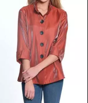 Рубашка с проволочным воротником и пуговицами спереди в цвете корицы Multiples, цвет cinnamon