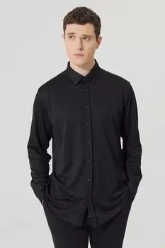 Рубашка с пуговицами на воротнике Ac&Co, черный