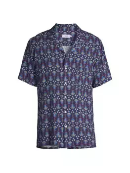 Рубашка с пуговицами спереди в форме лотоса Arrels Barcelona, синий