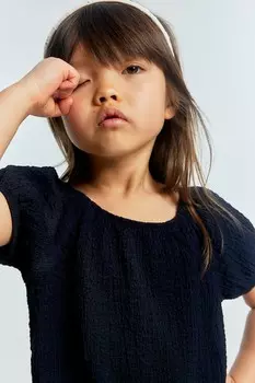 Рубашка с пышными рукавами H&M, синий