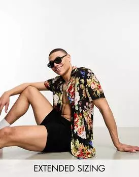 Рубашка с ярким цветочным принтом ASOS DESIGN revere