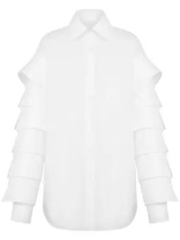 Рубашка с расклешенным подолом Moschino, белый