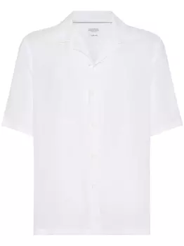Рубашка с распашным воротником Brunello Cucinelli, белый