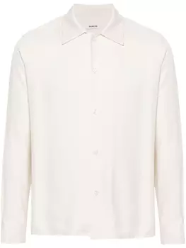 Рубашка с распашным воротником SANDRO, бежевый