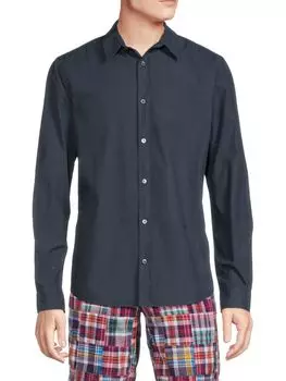 Рубашка с раздвинутым воротником Frame, темно-синий