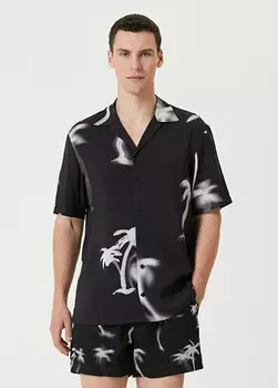 Рубашка с размытым принтом ладоней Academia, белый