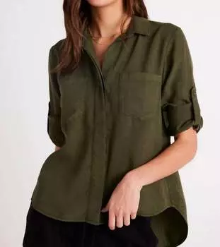 Рубашка с разрезом на спине и пуговицами в цвете «итальянские травы» Bella Dahl, цвет italian herb
