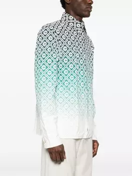 Рубашка с рельефной монограммой Casablanca, синий