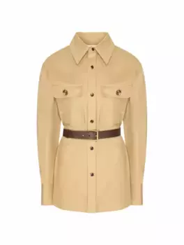 Рубашка с ремнем Saharienne Saint Laurent, бежевый