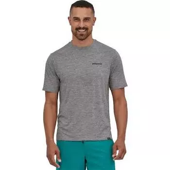 Рубашка с рисунком Cap Cool Daily, цвет воды мужская Patagonia, цвет Boardshort Logo Abalone Blue: Feather Grey