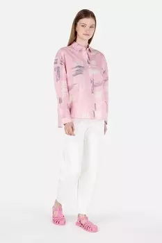 Рубашка с рисунком COLIN'S, пыльно-синий, пастельно-розовый