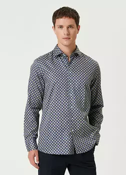 Рубашка с рисунком Etro, синий