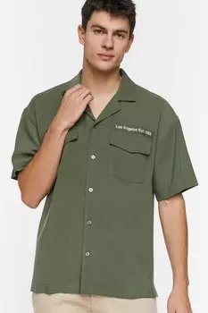 Рубашка с рисунком Лос-Анджелеса Forever 21, оливковый