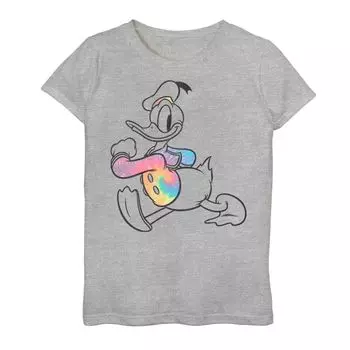 Рубашка с рисунком тай-дай Disney's Donald Duck для девочек 7–16 лет Футболка с портретом и рисунком Disney