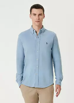 Рубашка с рисунком в зеленую полоску Polo Ralph Lauren, белый