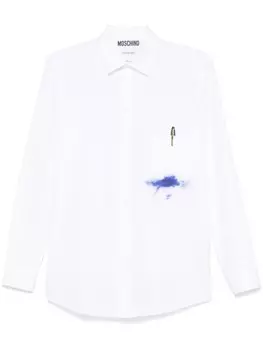 Рубашка с ручкой-принтом Moschino, белый