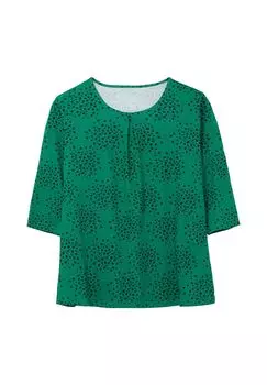 Рубашка с рукавом 3/4 и принтом конфетти Sheego, цвет Tiefgr_n Gemustert