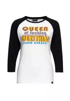 Рубашка с рукавом 3/4 и принтом «Королева всего черт возьми» Queen Kerosin, белый